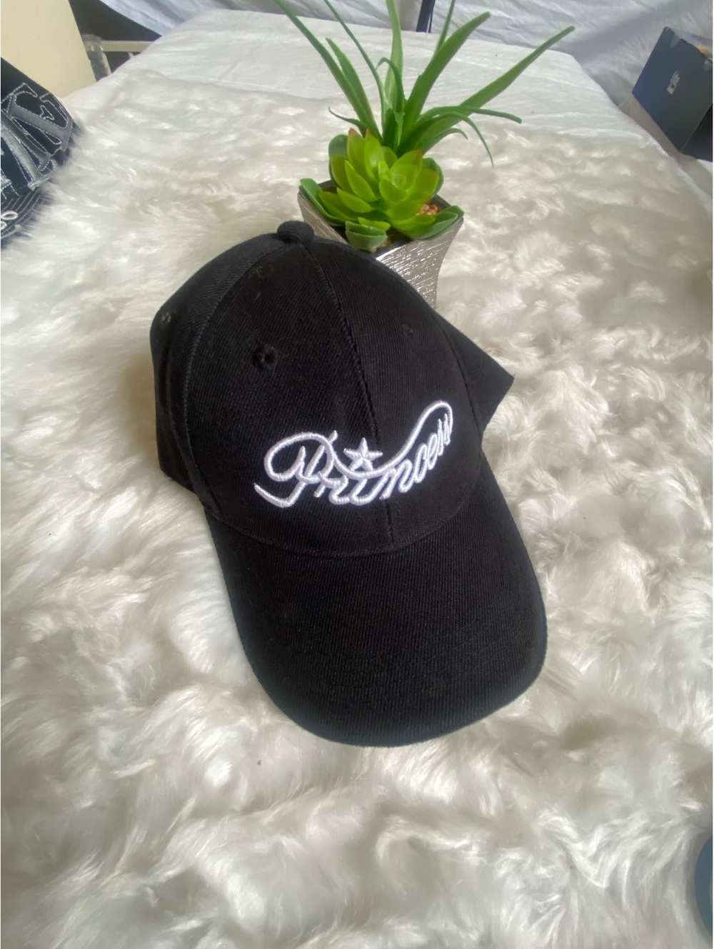 Black Princess Embroidered Baseball Cap Hat